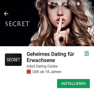 Fake App im Stil von Secret.ch