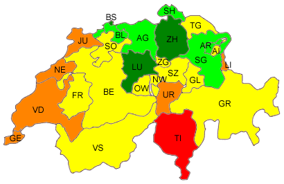 LoveScout24-Mitglieder nach Kanton