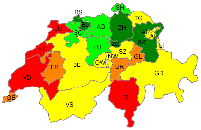 ElitePartner-Mitglieder nach Kanton