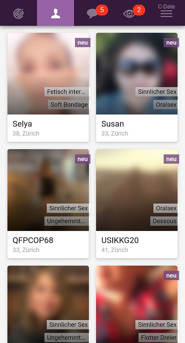 C-Date-App-Test Partnervorschläge