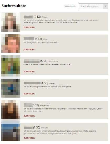 Chringles.ch Suchfunktion