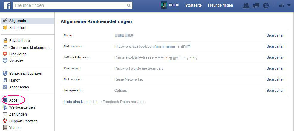 facebook-einstellungen