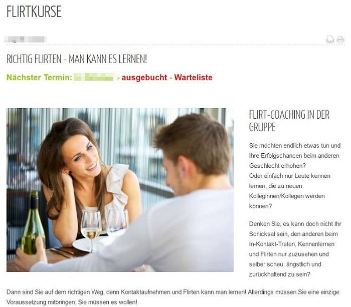 Flirtkurse fuer Singles in der Schweiz bei events2love