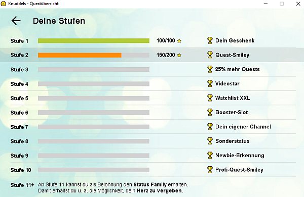 queststufen bei knuddels.de