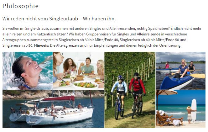 Urlaub in der Gruppe bei Singlereisen.de