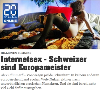 Internetsex - Schweizer sind Europameister