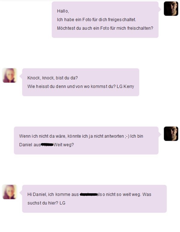 Ein Flirt-Dialog bei Be2